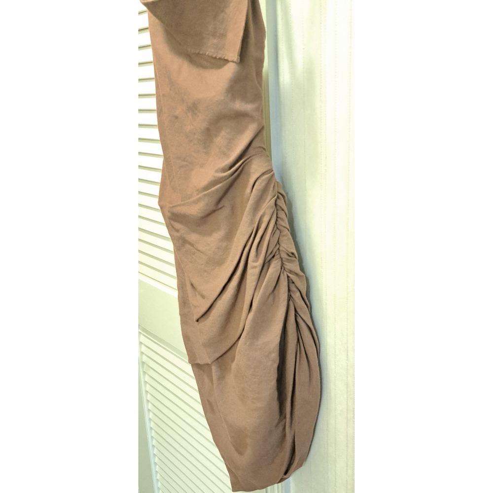 Jacquemus Brown Ruched‎ Asymmetrical Hem Spaghetti Strap Dress - Picture 11 of 16